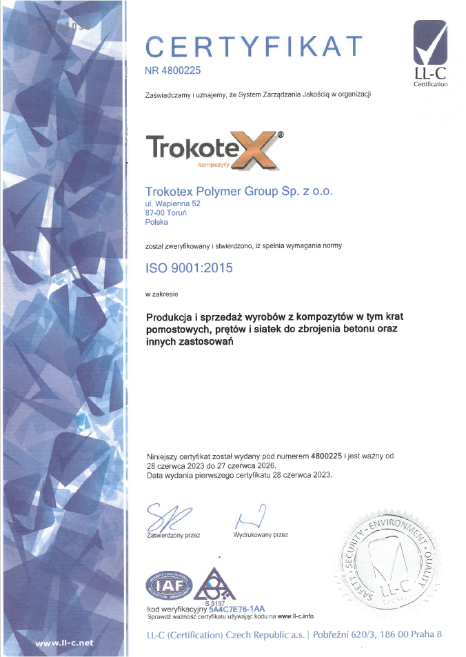 Certyfikat ISO 9001:2015