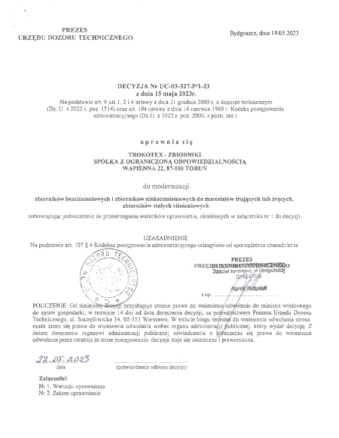 zbiorniki magazynowe modernizacja trokotex grp