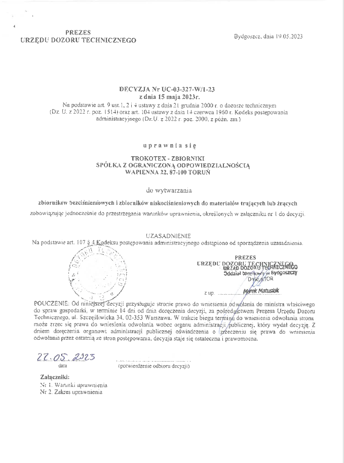 zbiorniki procesowe wytwarzanie trokotex grp
