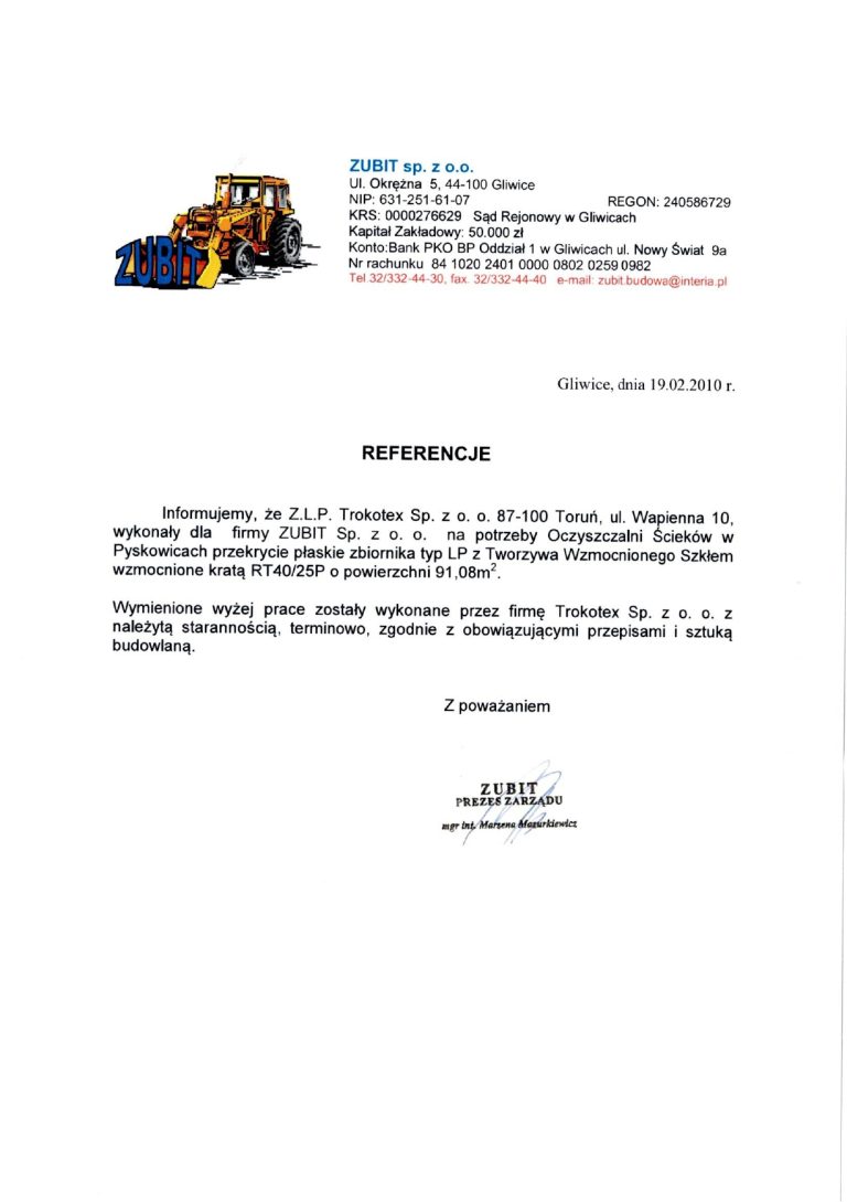 Pokrywy hermetyczne Trokotex – referencja przemysłowa